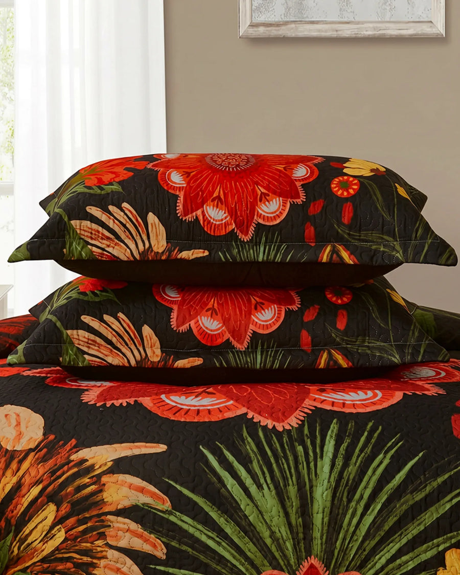 Flore Boho Floral Quilt Set