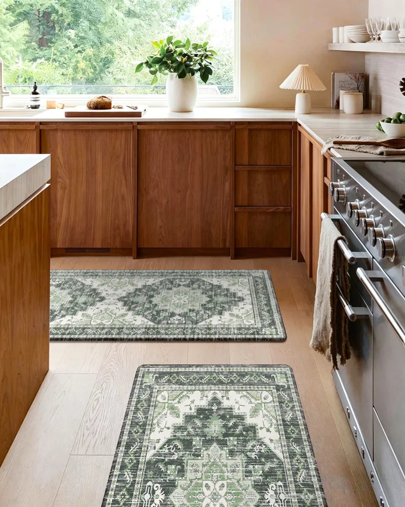 Boho Vintage Kitchen Mat Set