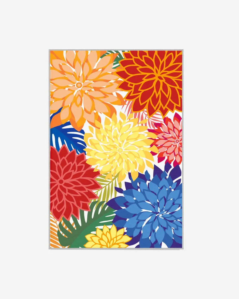 Colorful Floral Outdoor Area Rug product view
