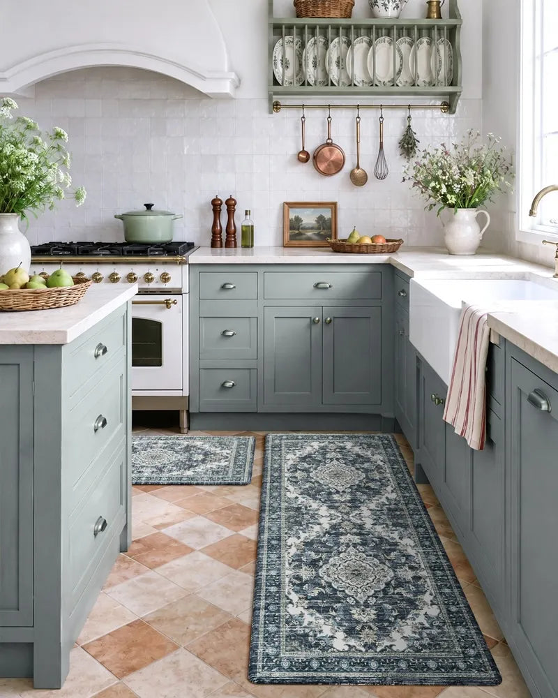 Boho Vintage Kitchen Mat Set