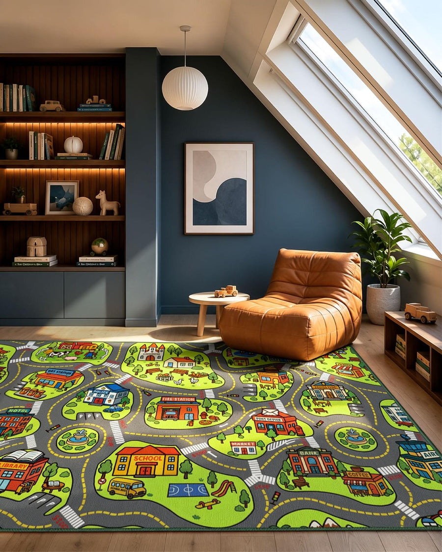 City Road Kids Play Car Rug