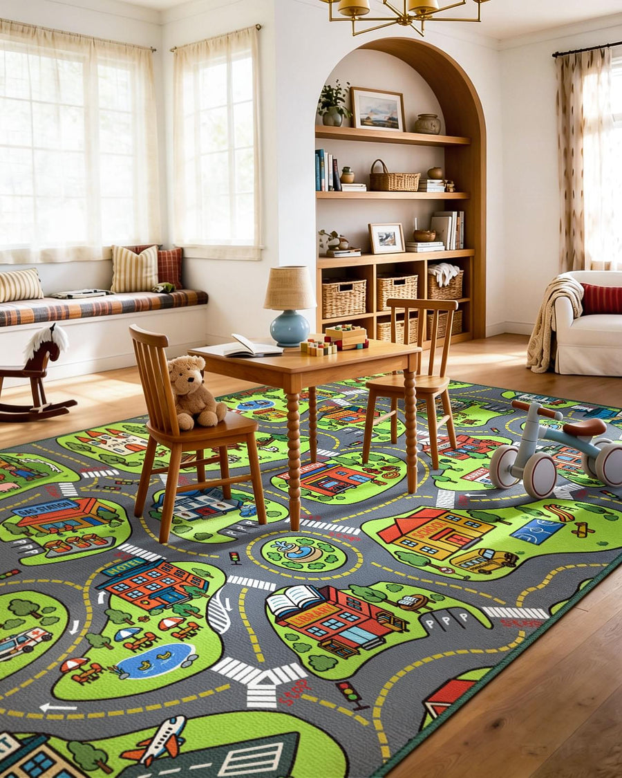 City Road Kids Play Car Rug
