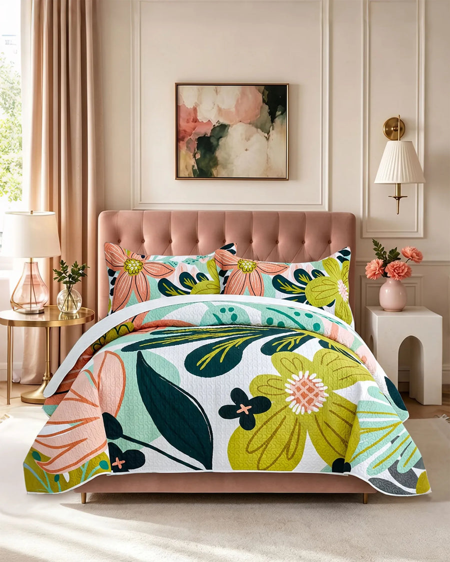 Flore Boho Floral Quilt Set product view